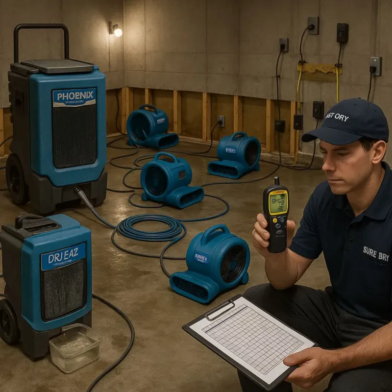 Structural Drying and Dehumidification process in New Egypt, NJ